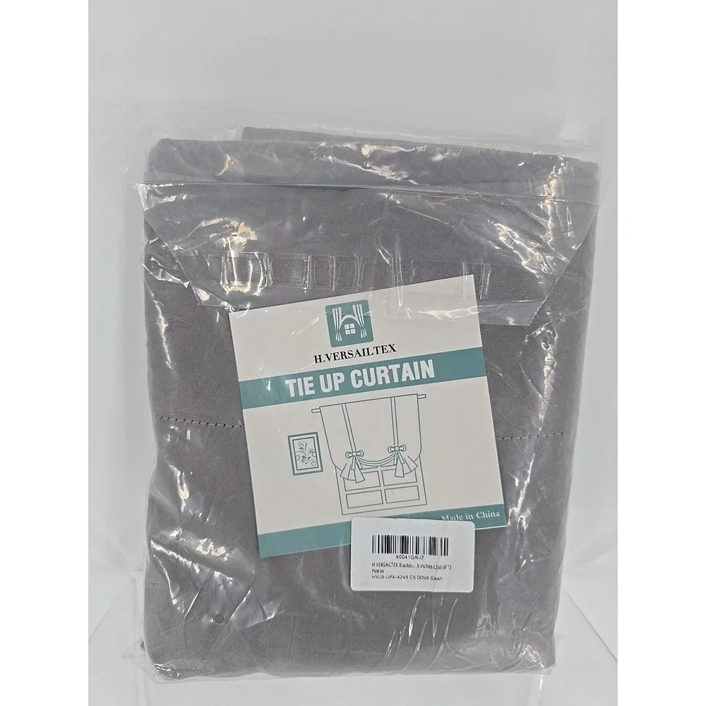 H.VERSAILTEX Solid Blackout Energy Efficient Tie Up Shades Dove Gray 42